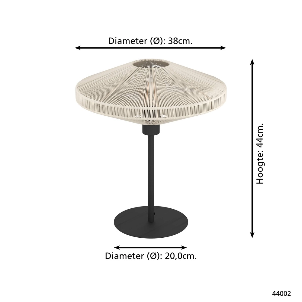 Lampe de table à corde Midsumer Ø 20 cm Eglo 9002759440022