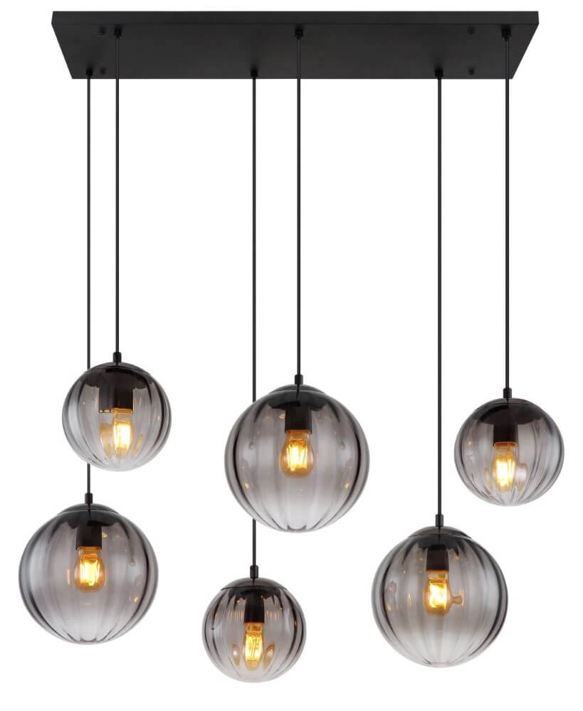 Lampe suspendue 6 lumières Dallerta verre de fumée Globo 9007371455560