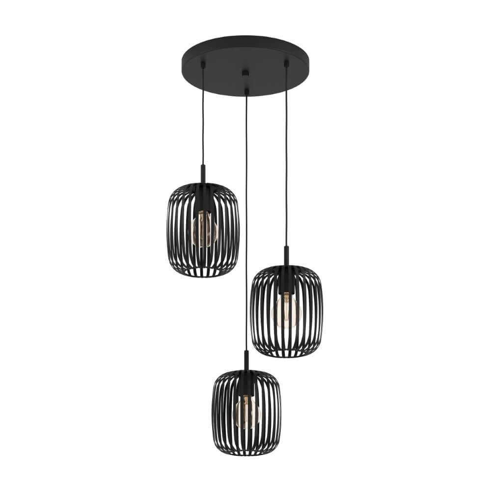 Lampe suspendue noire Romazzina 3 lumières
