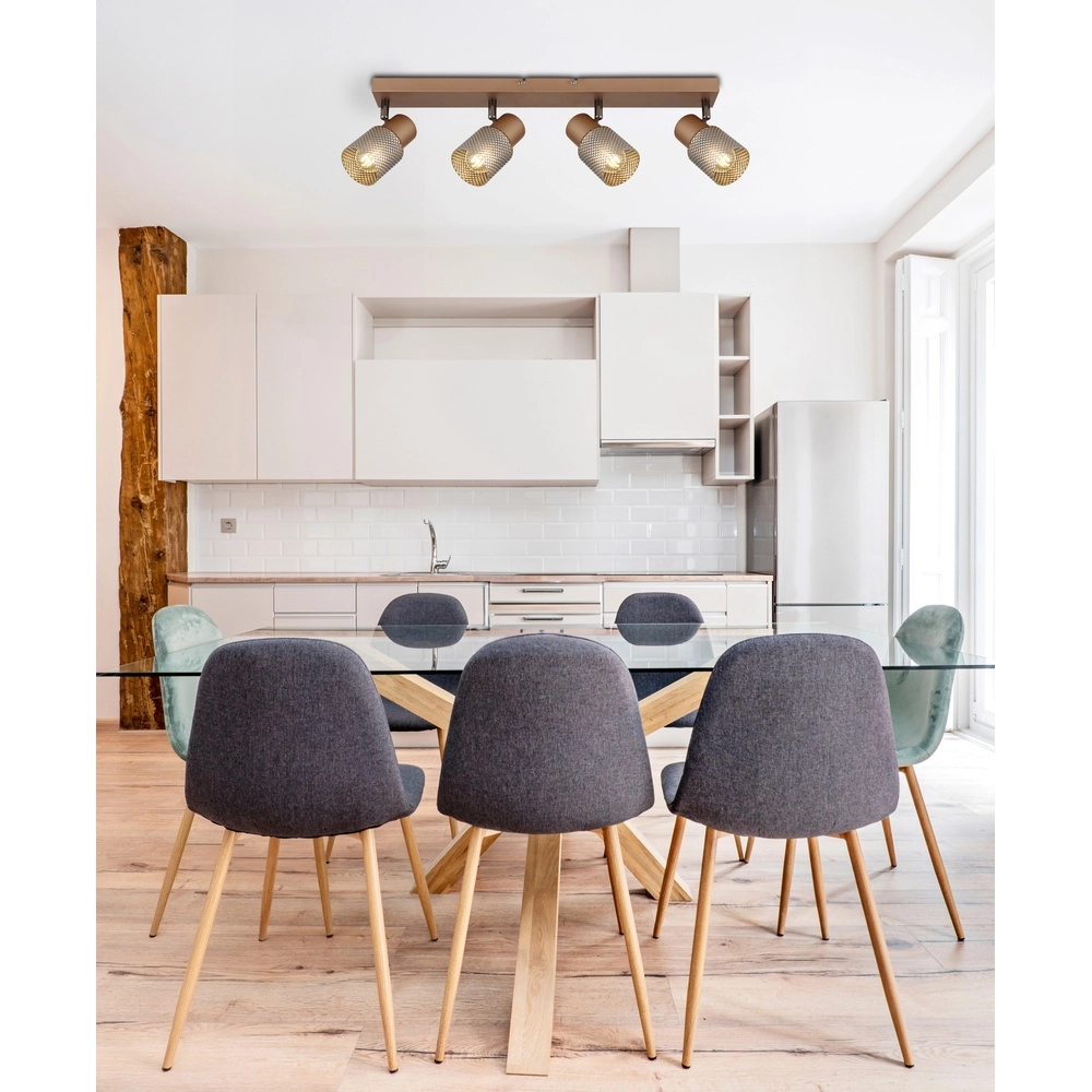 Lampe de plafond Satella Café marron 4 clairs Globo 9007371465576