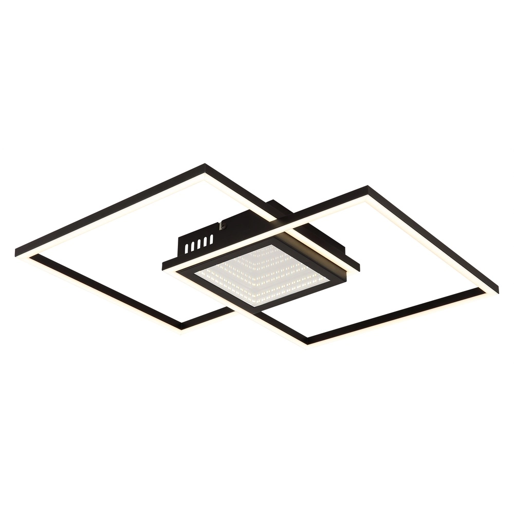 Lampe de plafond moderne Saunders Carré noir