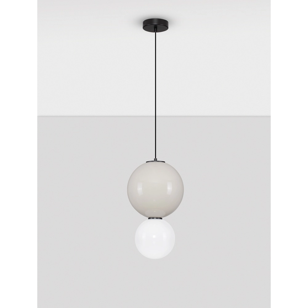 Suspension Noesis Ø 25cm gris clair avec blanc Lyora 5212017483614