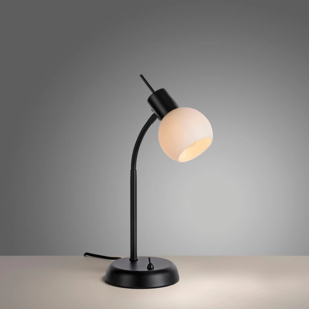 Lampe de table noire Loki 1 lumière Just Light 4043689000813