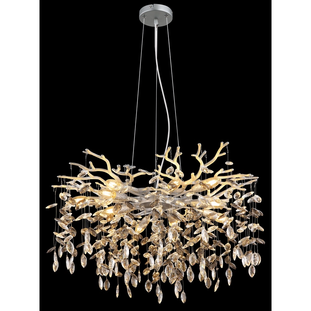 Lampe suspendue Queena Gris argenté Ø 80cm Globo 9007371533671