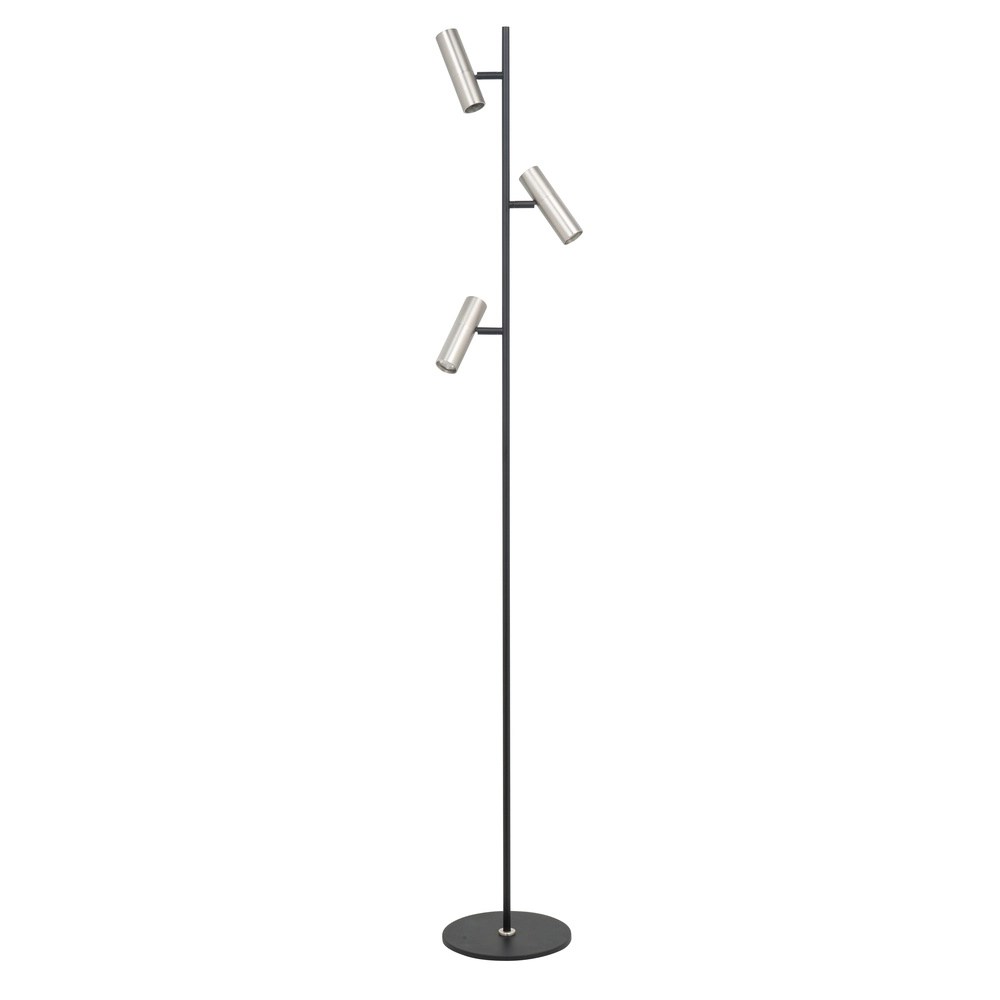 Lampadaire Trend 3 lumières noir avec nickel