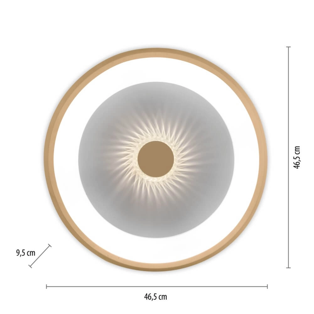 Plafonnier rond Vertigo laiton Ø 46,5cm Just Light 4043689994716