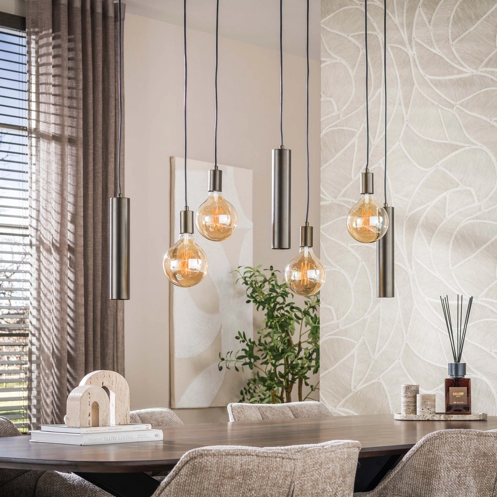 Lampe pendante de conception Senso Marron sienne à 7 lumières Lyora 8716803515024