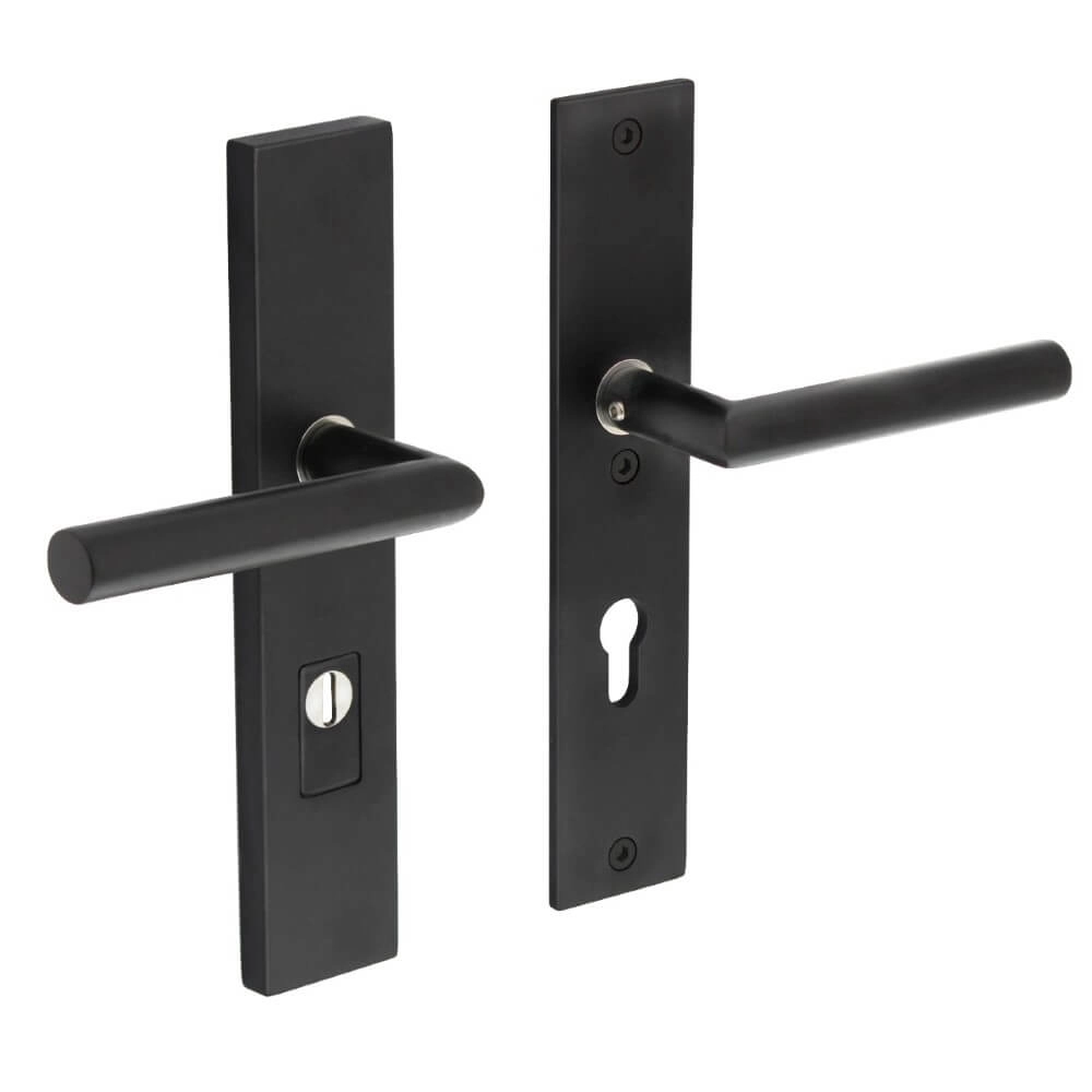 Quincaillerie de porte dérobée Aurano Protection anti-traction PC 72mm droit noir