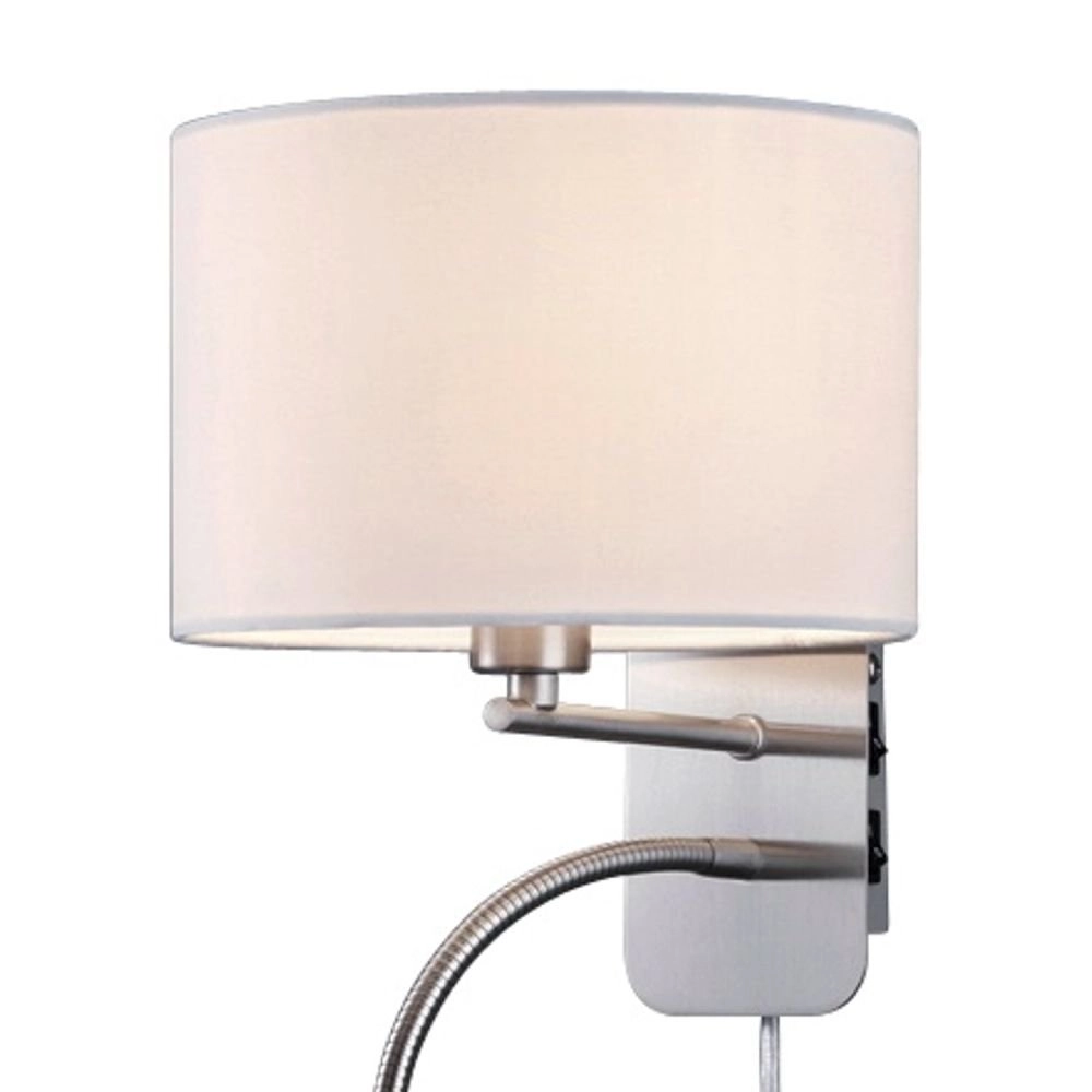 Applique murale Series 2711 avec lampe de lecture et abat-jour blanc Trio 4017807247251