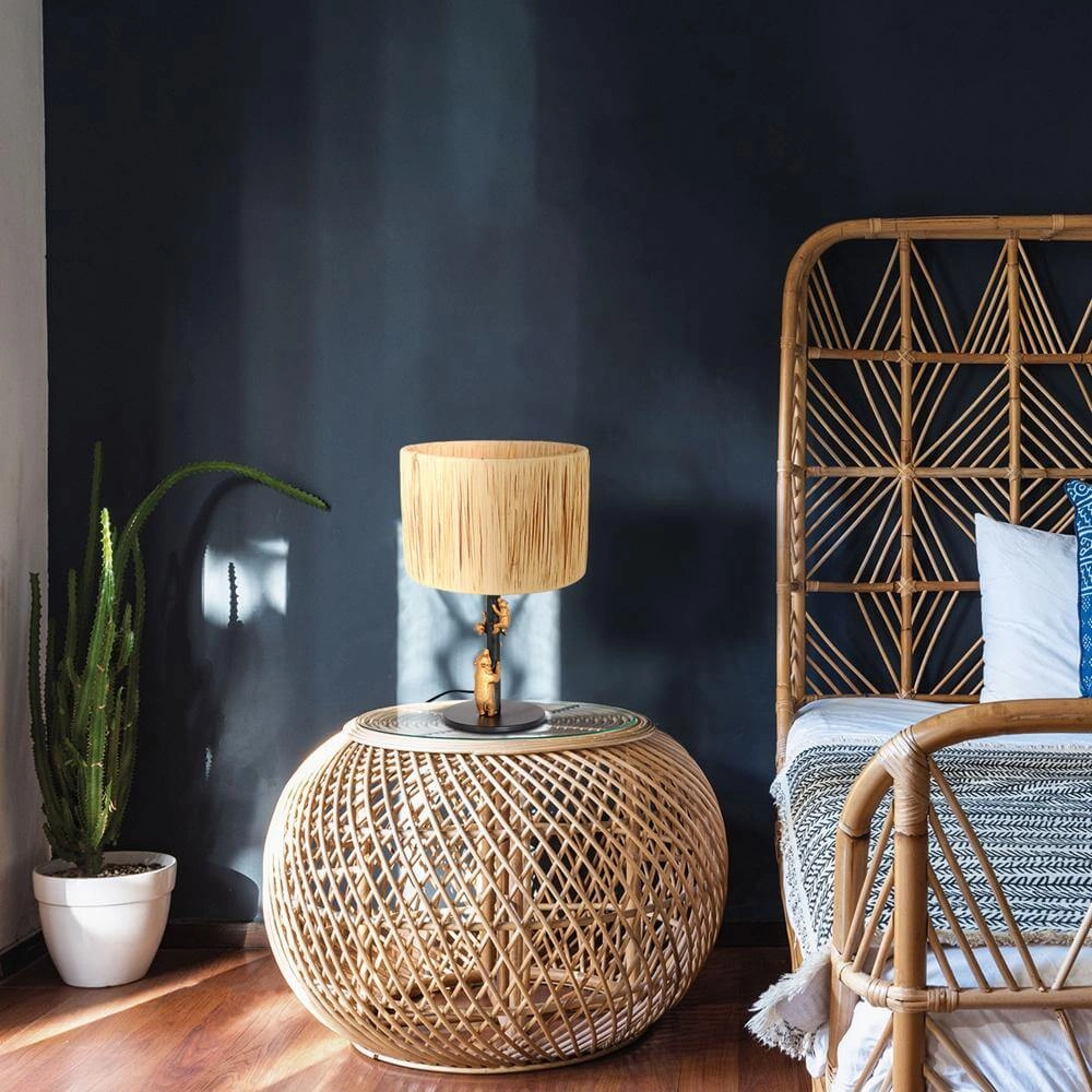 Lampe de table Animaux Ours noir avec capuche en paille Steinhauer 8712746172133