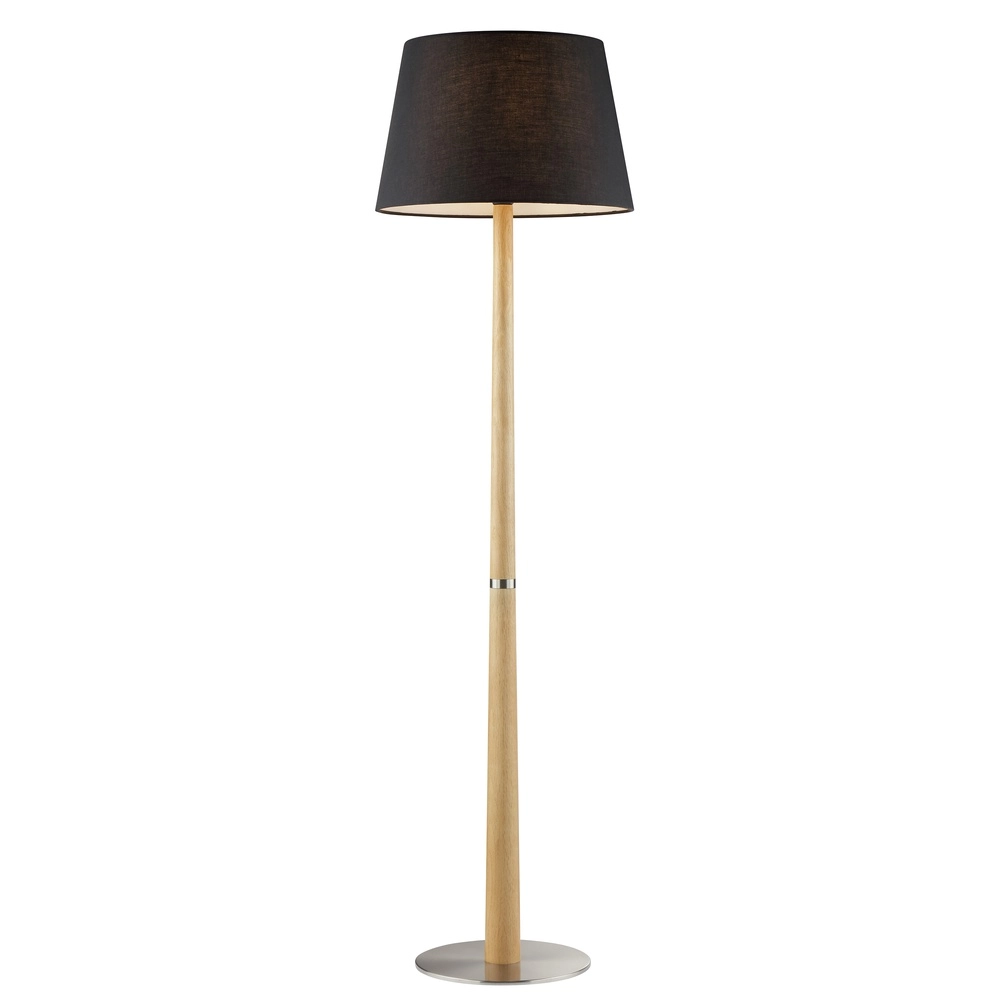 Lampe de pied Timber bois avec cagoule noire