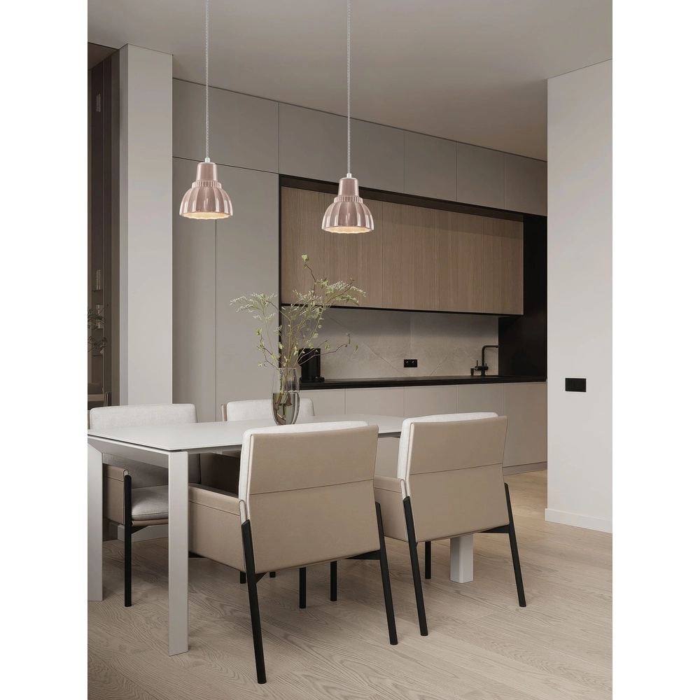 Lampe suspendue Picco Blanc avec marron moka