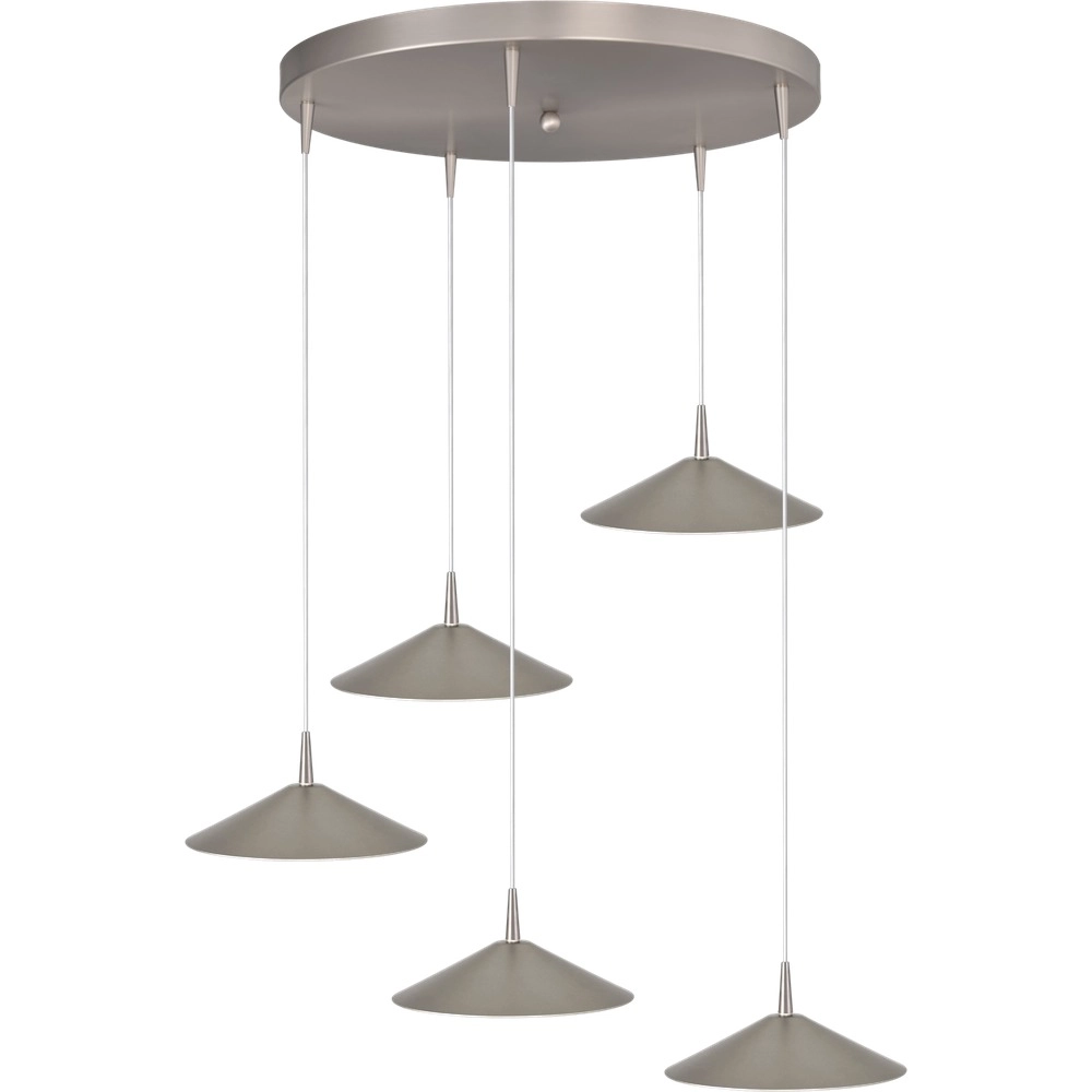 Lampe suspendue à 5 lumières Ceppo nickel Ø rond 22cm
