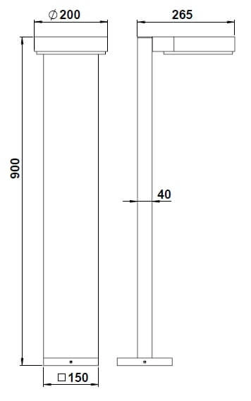 Éclairage de chemin à LED Steng 16w - 90cm noir Albert 4007235622904