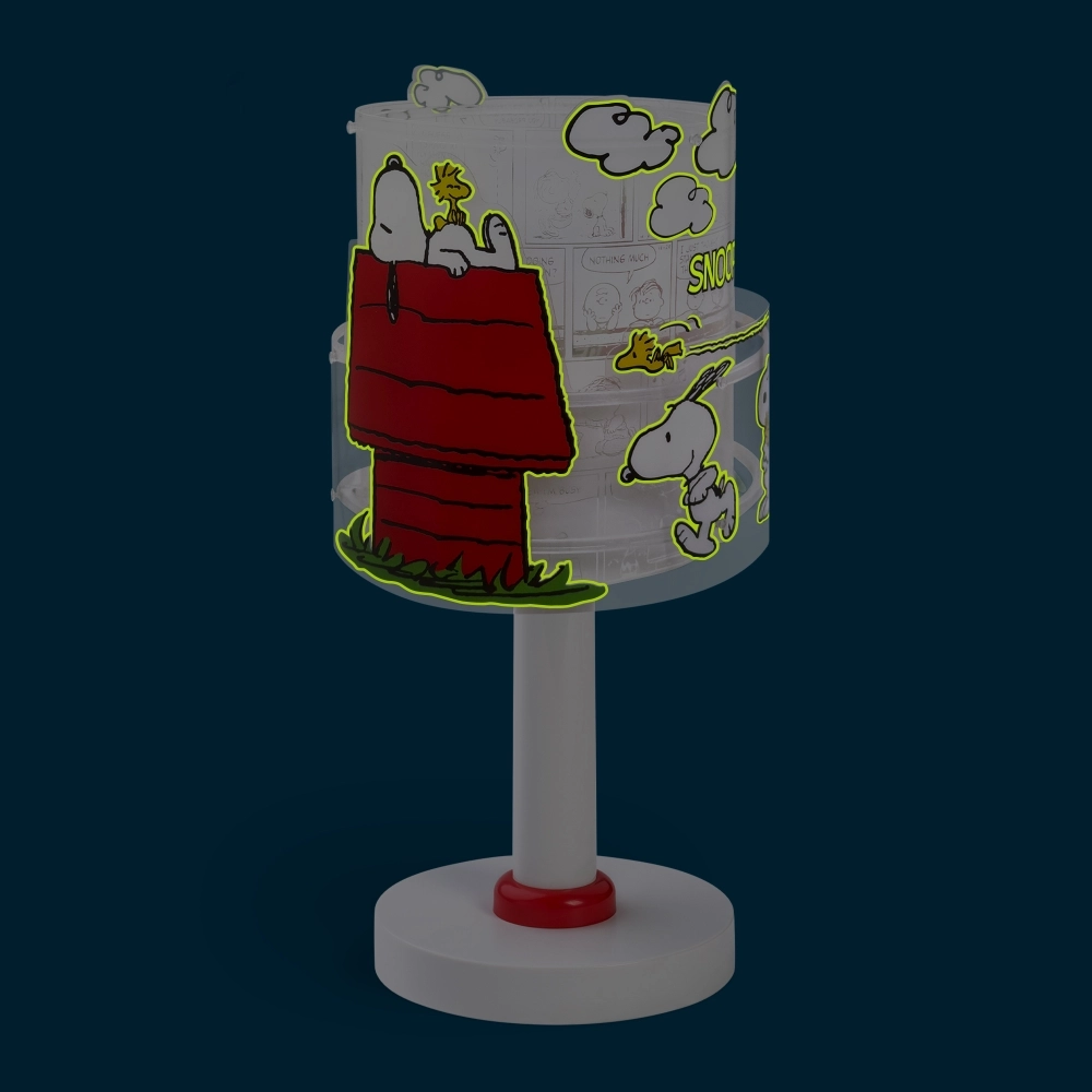 Lampe de table Snoopy blanc avec rouge Dalber 8420406763019