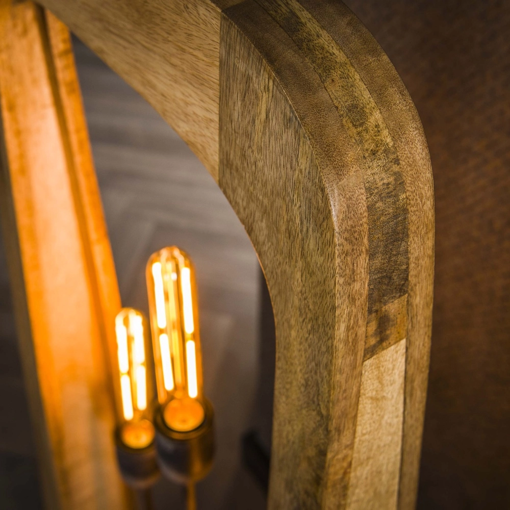 Lampe de sol en bois Bray 3x E27 - bois de manguier Lyora 8716803511422