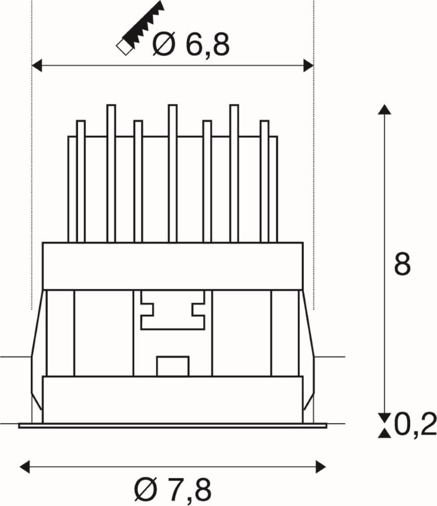 Spot LED encastrable Horn noir - approfondi - 3000K SLV 4024163228176