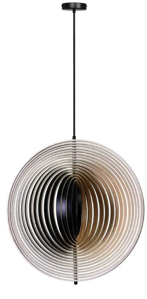 Lampe suspendue design Woody noir avec bois Ø 59cm ETH 8720195307549