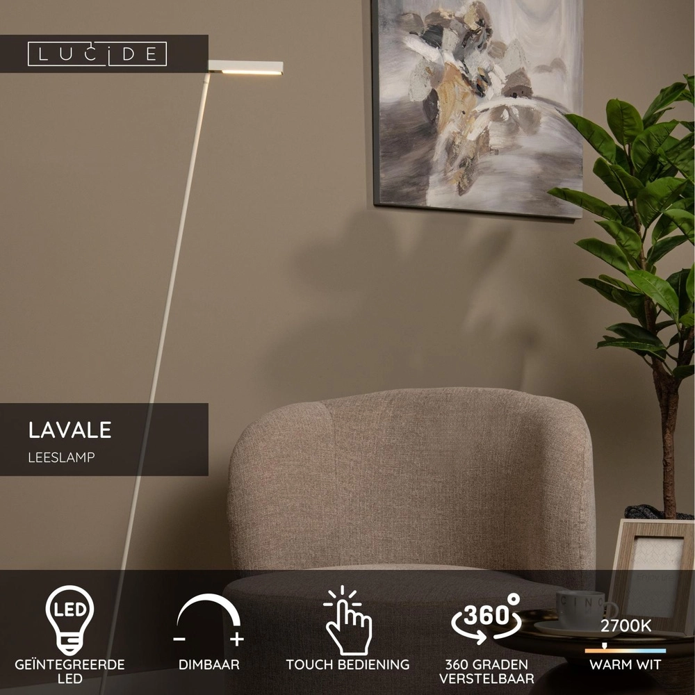 Lampe de lecture de conception Lavale Blanc Lucide 5411212441669