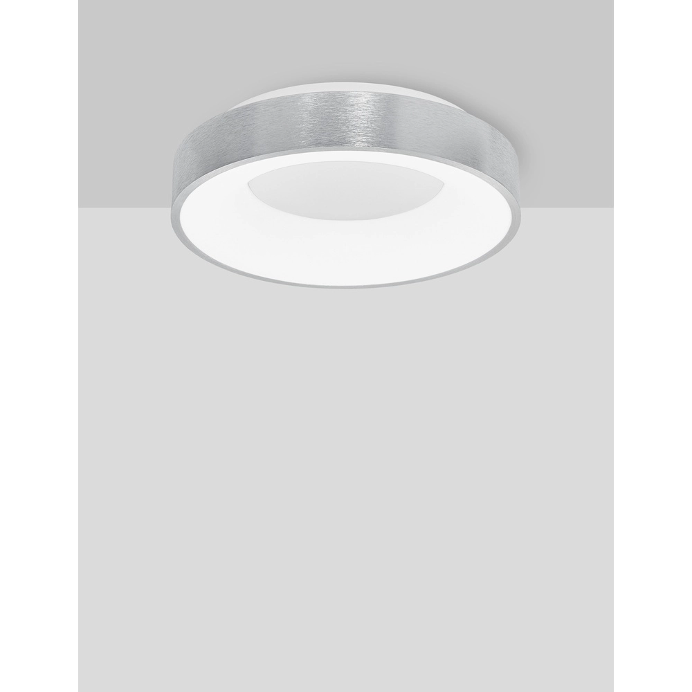 Plafonnier Rando Thin gris argenté Ø 38cm Lyora 5212017420060
