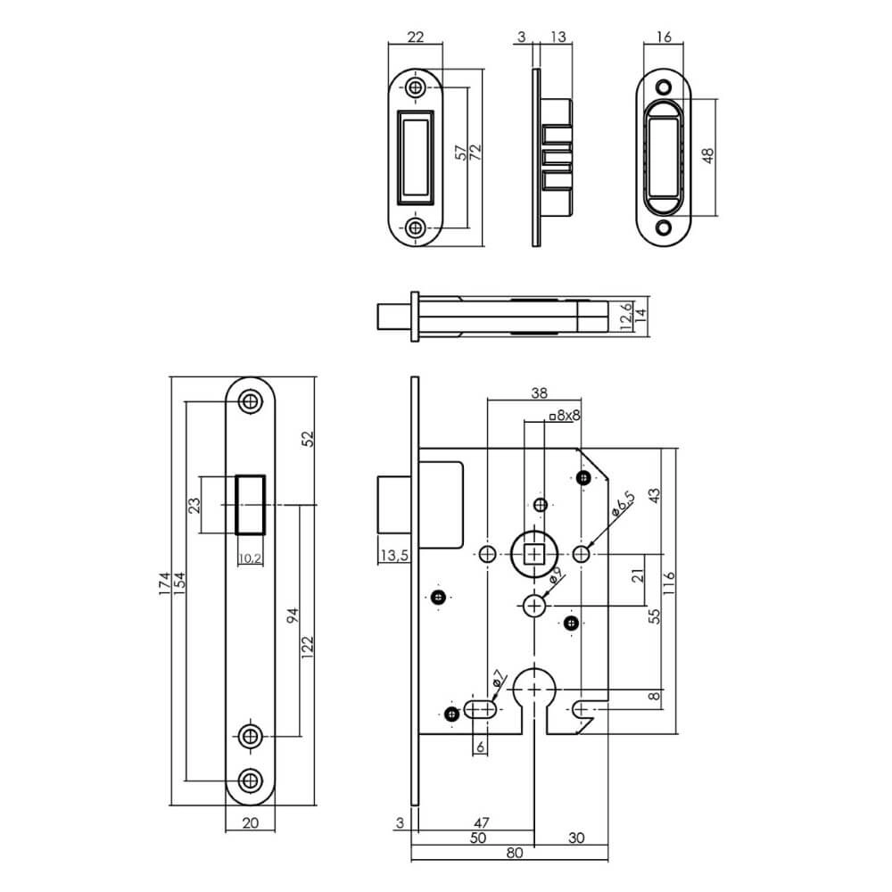 Cylindre de carter de serrure Domus aimant en acier inoxydable arrondi Intersteel 8714186463178