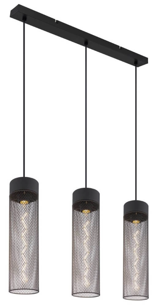 Lampe suspendue 3 lumières Hans noir Lampe suspendue 3 lumières Hans noir