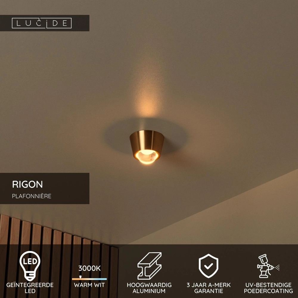 Lampe de plafond Rigon Or Lucide 5411212040640