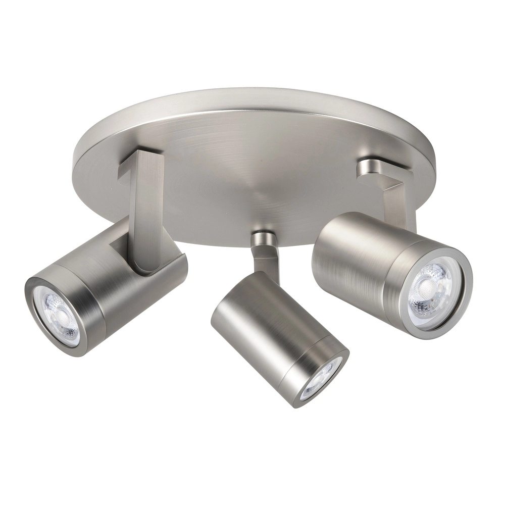 Spot monté en surface Halo Spot nickel 3 lumières rond Spot monté en surface Halo Spot nickel 3 lumières rond
