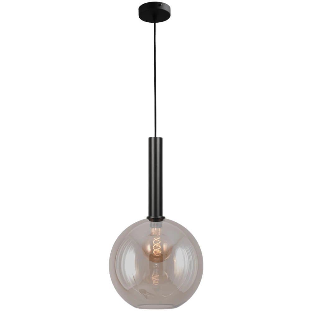 Lampe suspendue Ø 30cm Bella 2 Noir avec verre doré Lampe suspendue Ø 30cm Bella 2 Noir avec verre doré