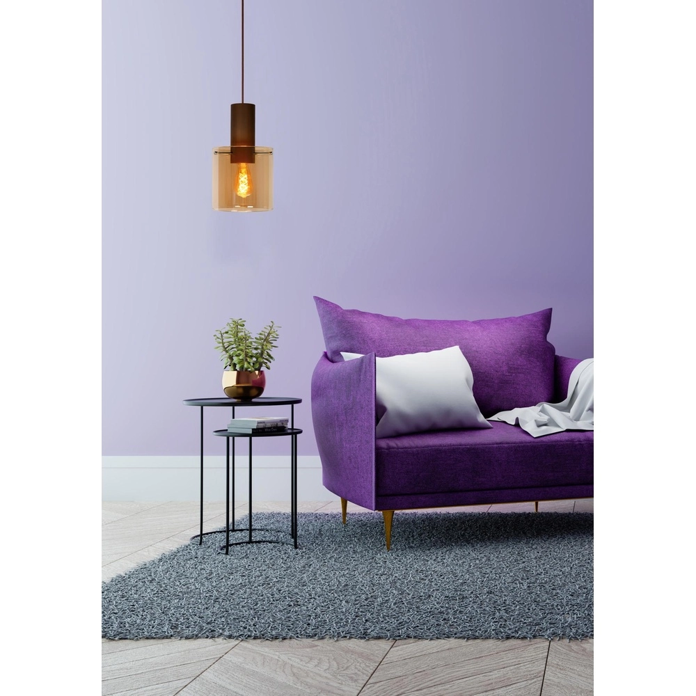 Lampe suspendue Toledo Ø verre ambré de 20 cm Lucide 5411212740847