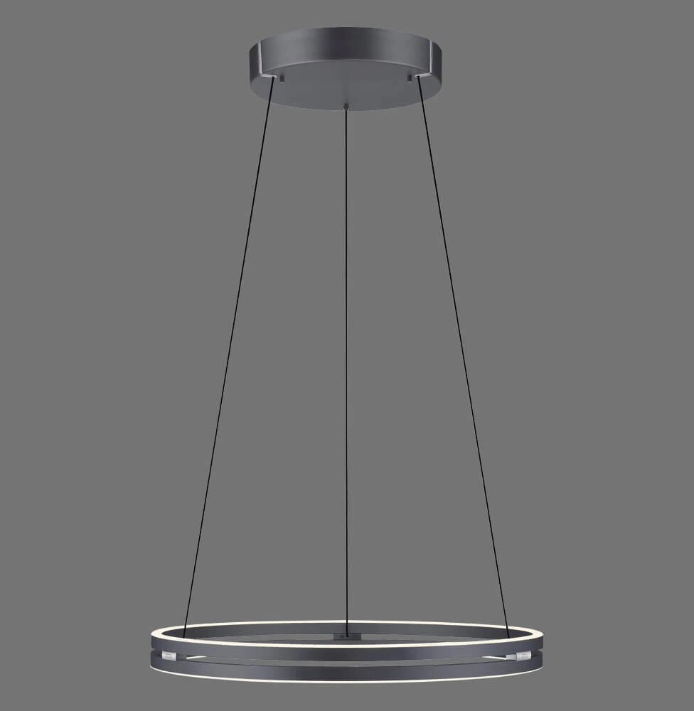 Lampe suspendue élégante Pure E-Loop gris Ø 70cm Paul Neuhaus 4012248372289