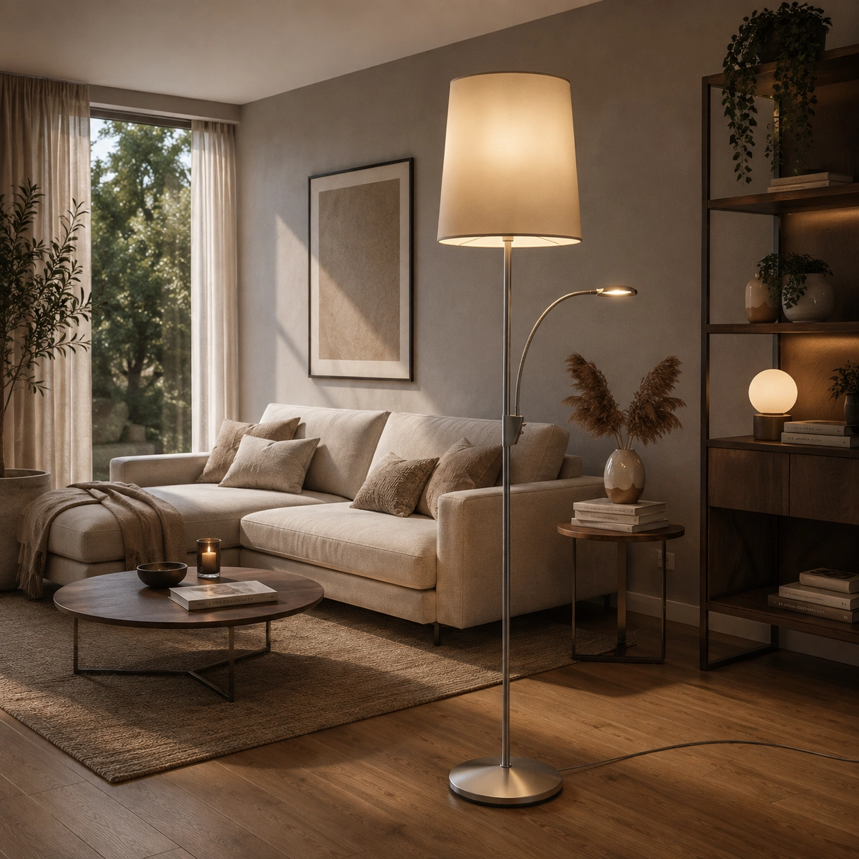 Grande lampe de table Serie 1005 avec lampe de lecture