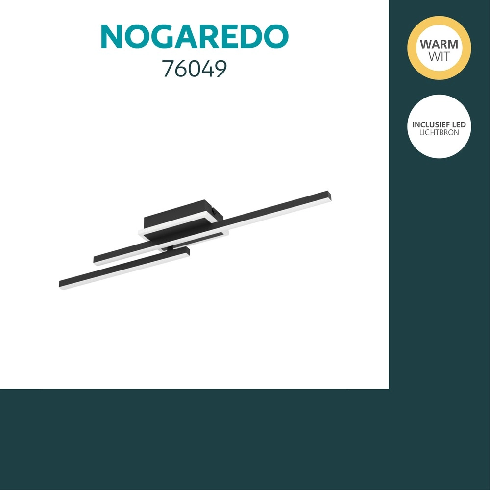 Lampe de plafond moderne Nogaredo Noir 60 cm Eglo 9008606391578