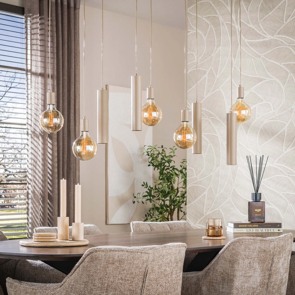 Lampe pendante de conception Senso Brun sable clair à 9 Lyora 8716803515031