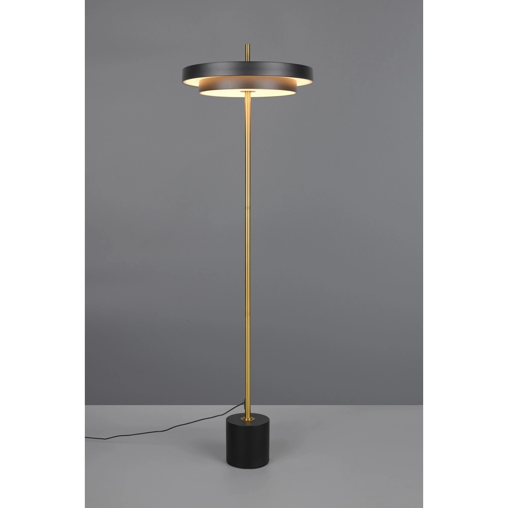 Lampadaire moderne Keaton noir avec or Trio 4017807655926