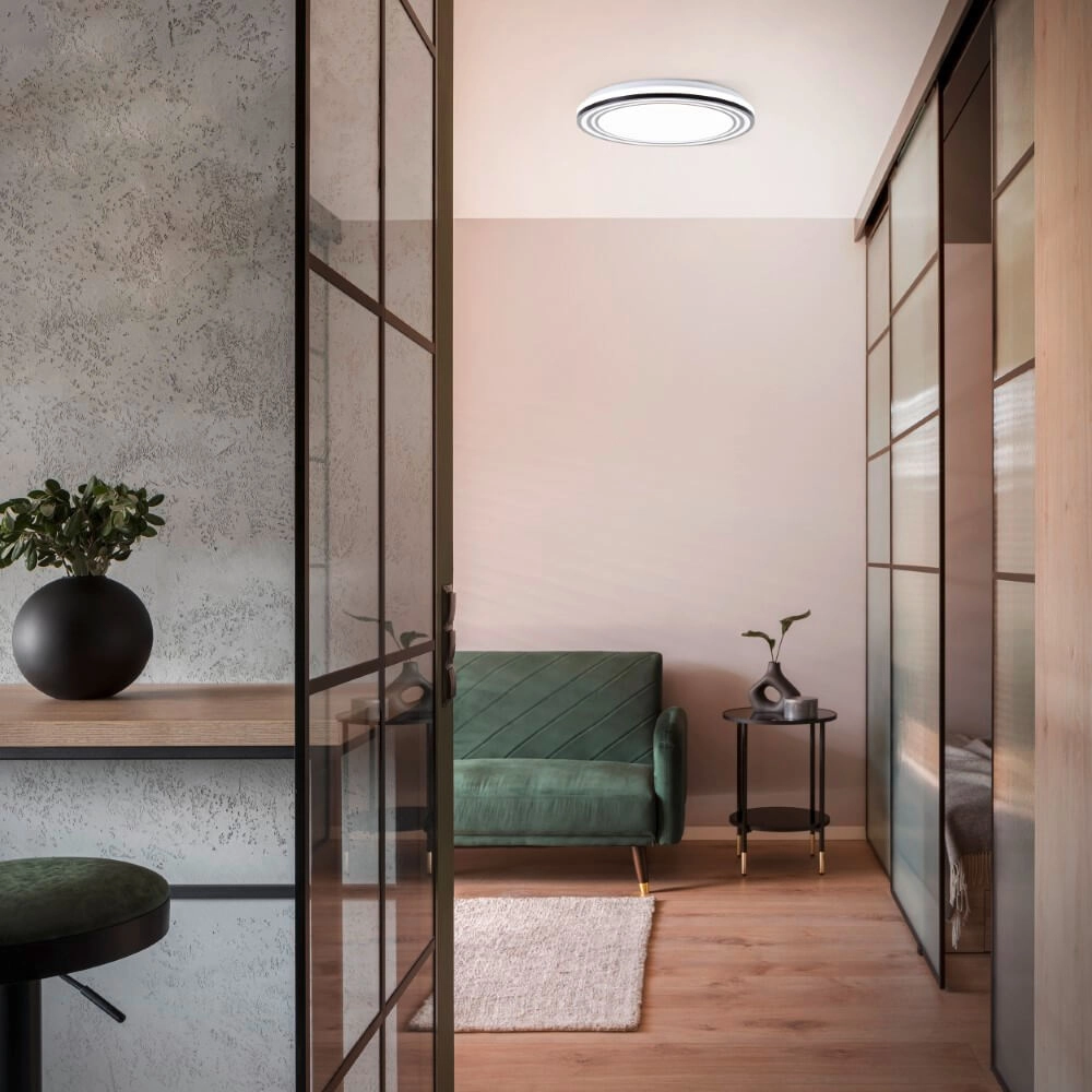 Plafonnier noir et blanc Kobana Ø49cm Brilliant 4004353426544