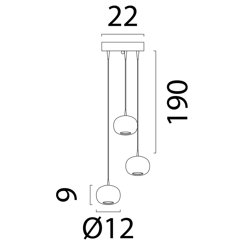 Lampe pendante de conception Alta Cacao à 3 lumières Masterlight 8718121438160