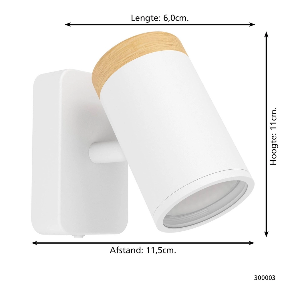Applique murale Consuma Simple blanc avec bois Eglo 9008606323678