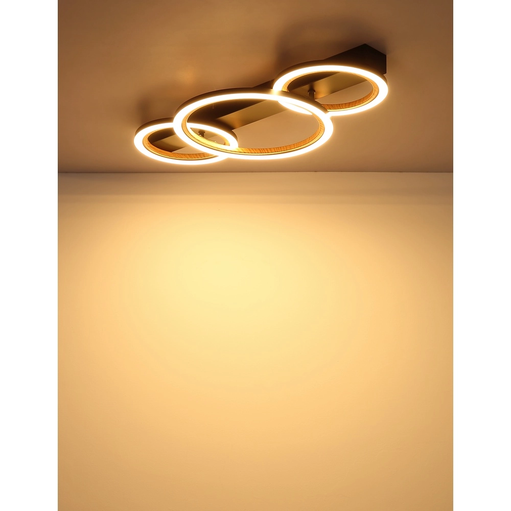 Lampe de plafond Dakari I 3 anneaux noirs Globo 9007371533787