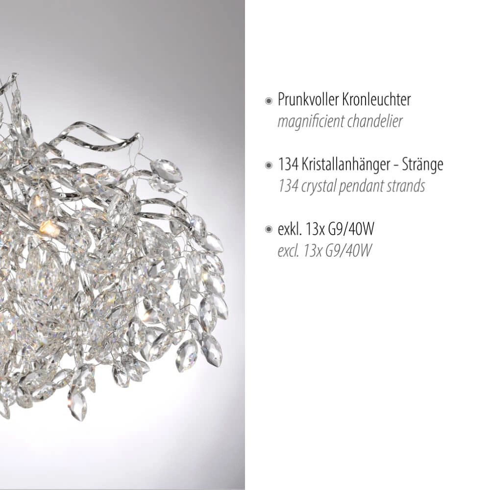 Lustre Ricicle 120 cm chromé Paul Neuhaus 4012248382080