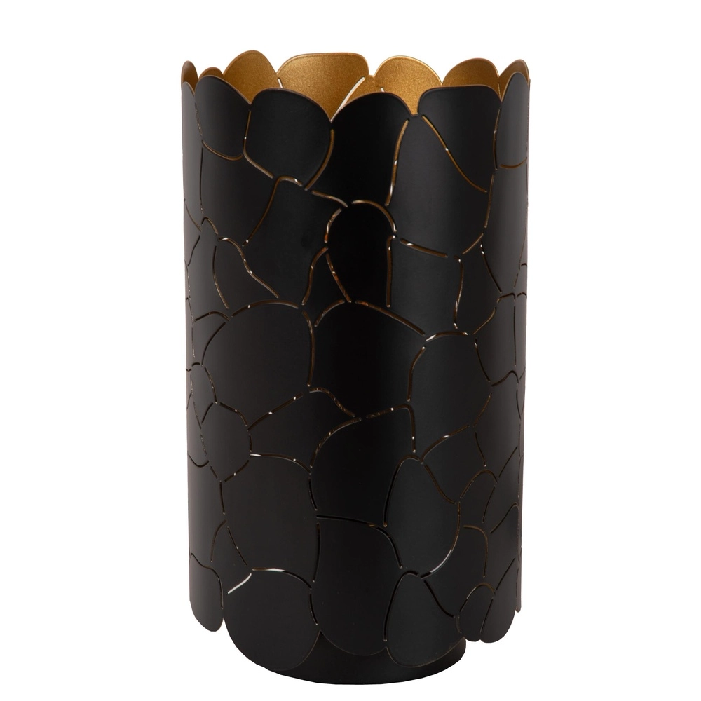 Lampe de table Almelo noir avec or à l’intérieur Ø 15cm