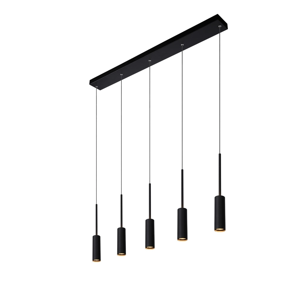 Lampe pendante à 5 lumières Tubule Noir Lucide 5411212241870