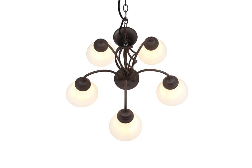 Lustre Rustica 60cm 5 lumières marron rouille Trio 4017807504682