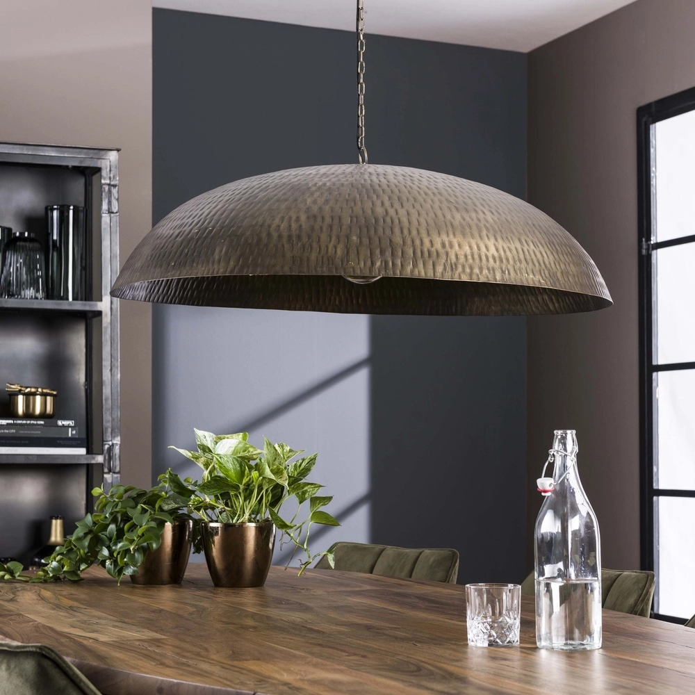 Lampe pendante ronde en métal Cupola Ø 90 cm - bronze en cuivre Lyora 8716803511064