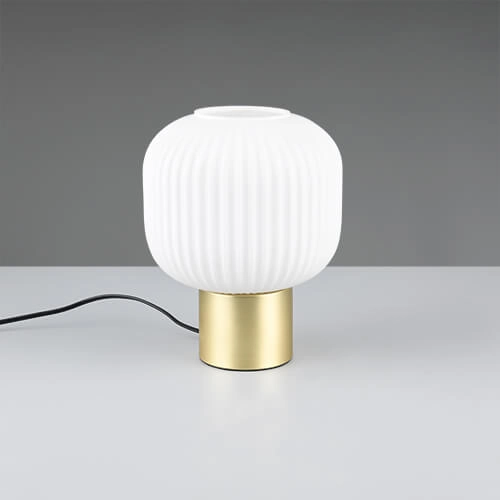 Lampe de table tendance Diva or avec verre blanc Trio 4017807614534