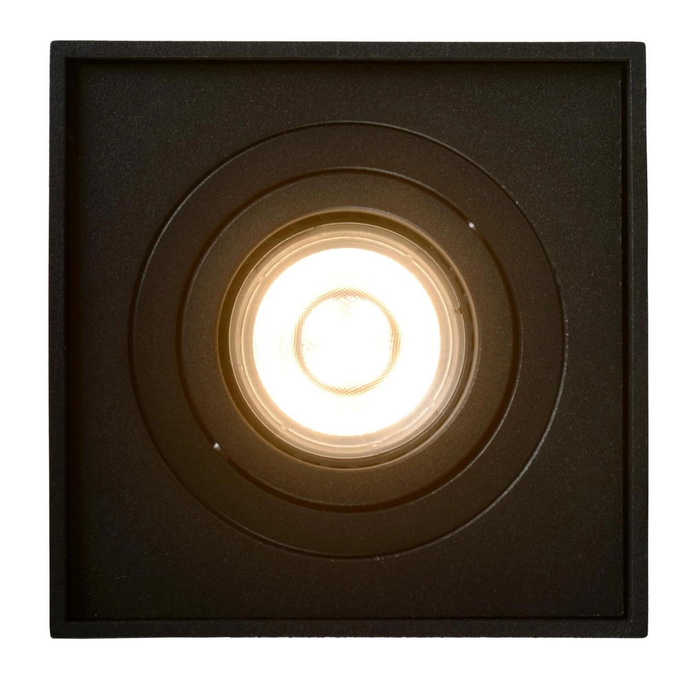 Emplacement de plafond monté en surface Tube Carré noir Lucide 5411212221285