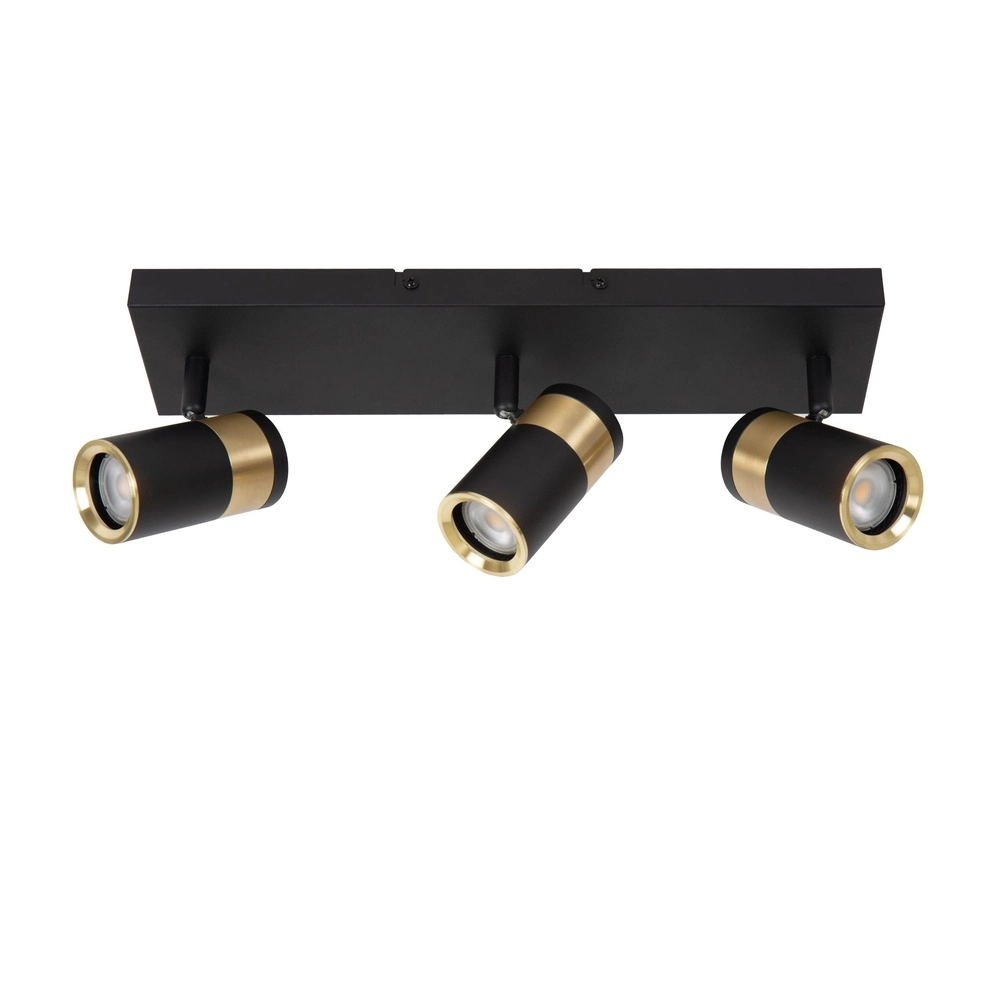 Lampe de plafond Gorik 3 noir clair avec or