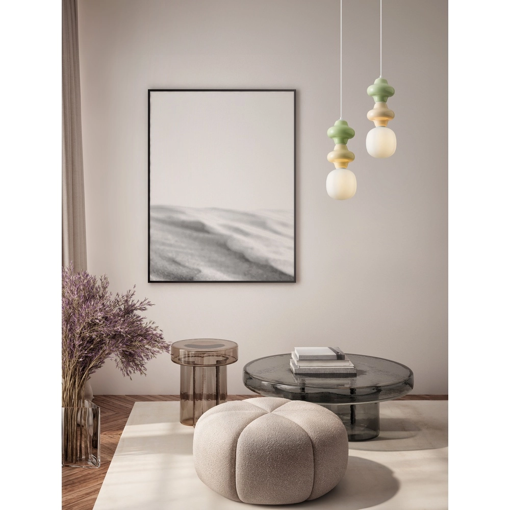 Suspension Clio M céramique verte et jaune Lyora 5212017461292