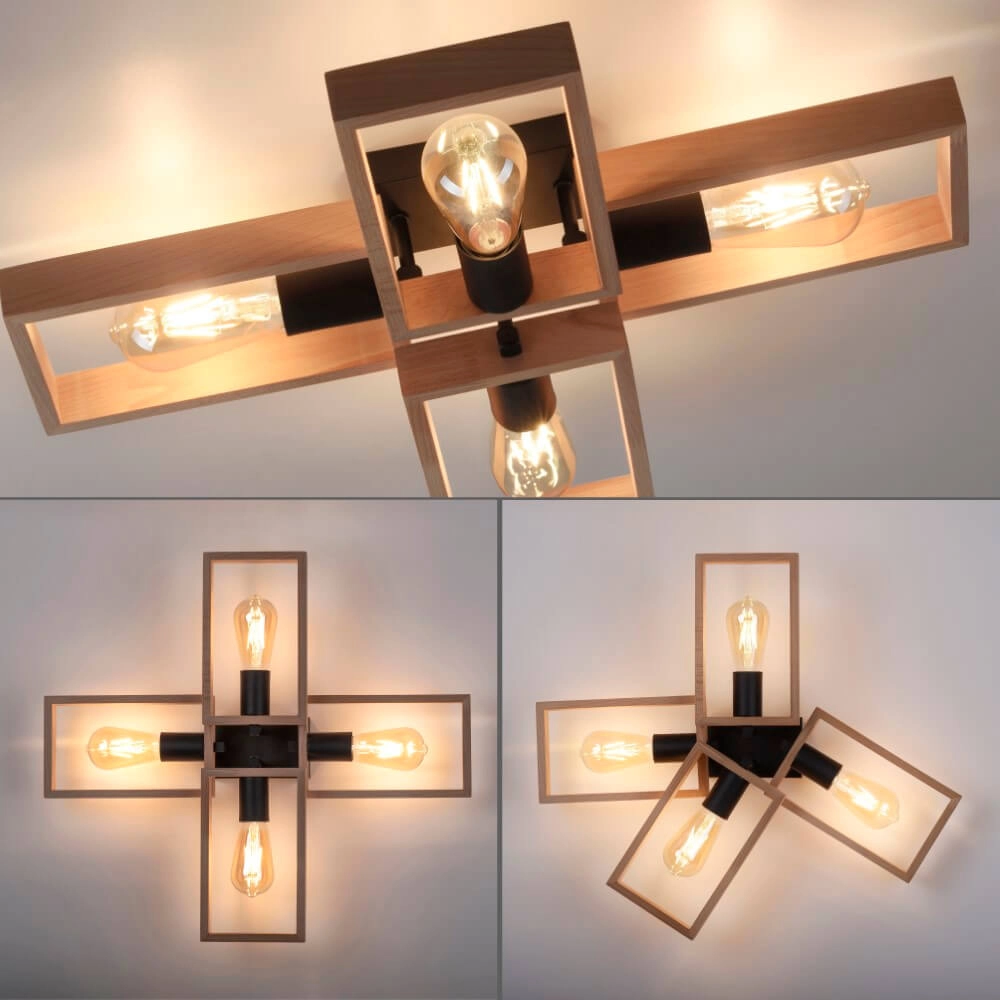Plafonnier rural Franky 4 lumières Just Light 4043689967949