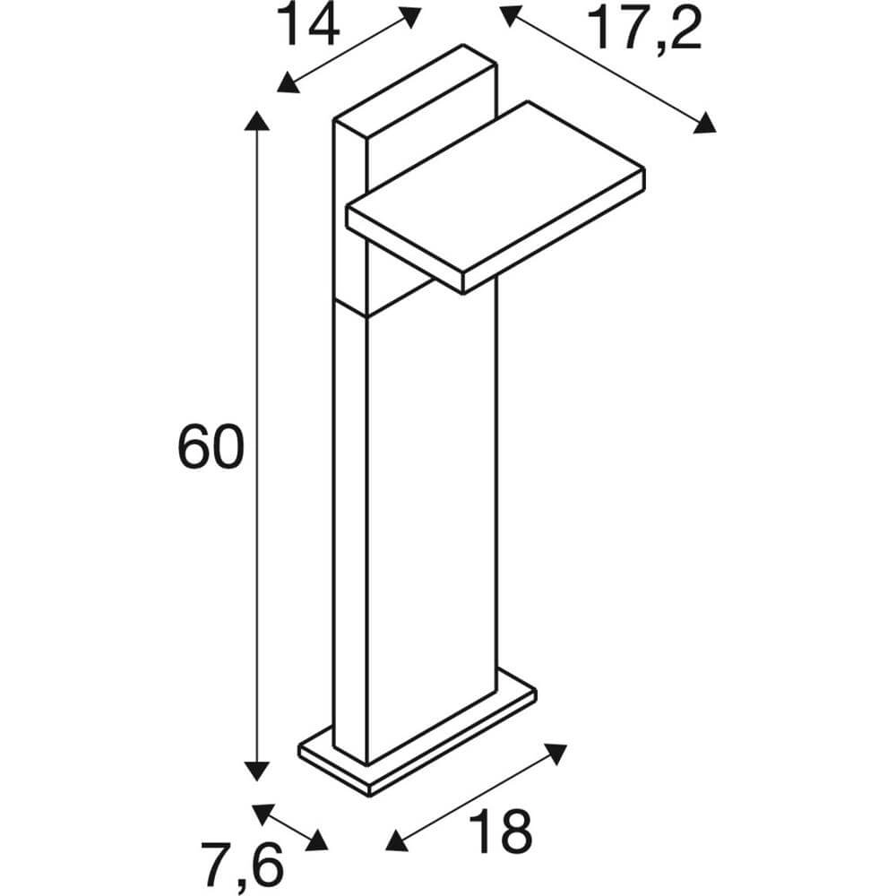 Lampe de jardin design Abridor Pole 60 60cm Hyrbide Anthracite SLV 4024163298568